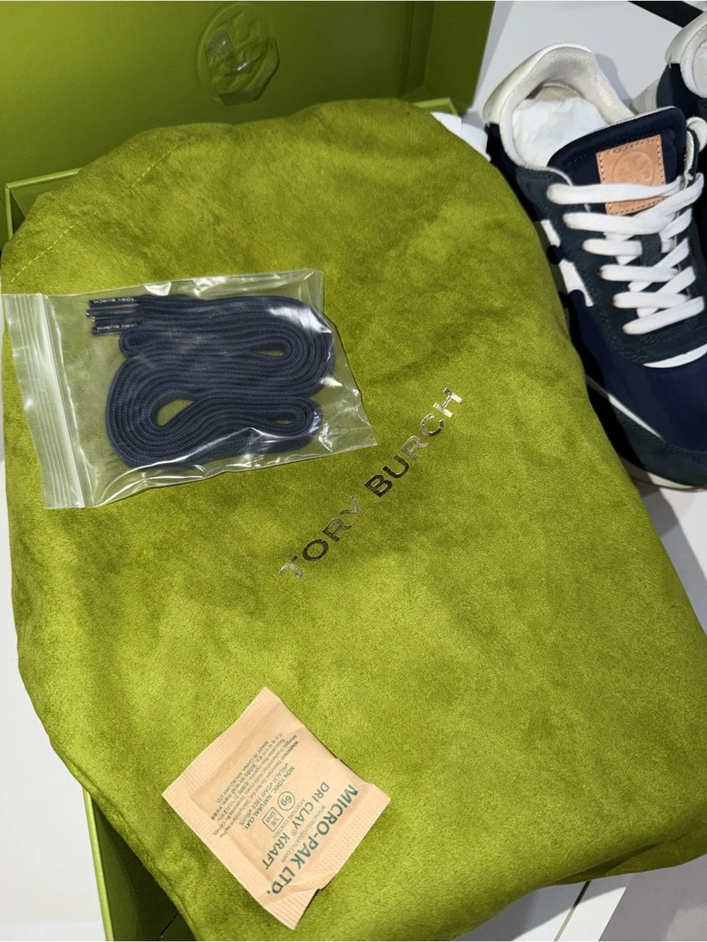 Tory Burch Navy and White Logo Running Sneakers - Picture 5 of 8